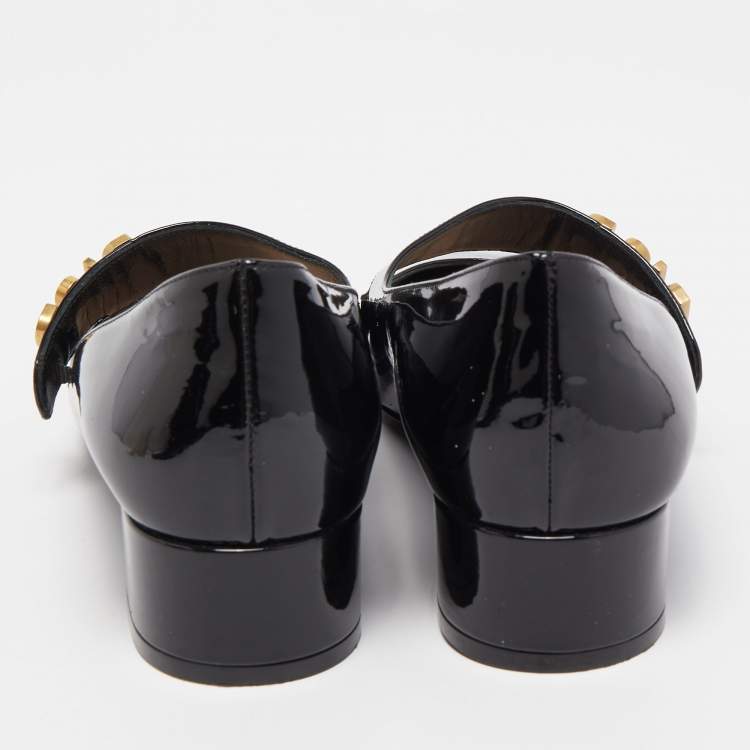 Pre Owned Dior Black Patent Leather Baby D Mary Jane Pumps Size 40.5