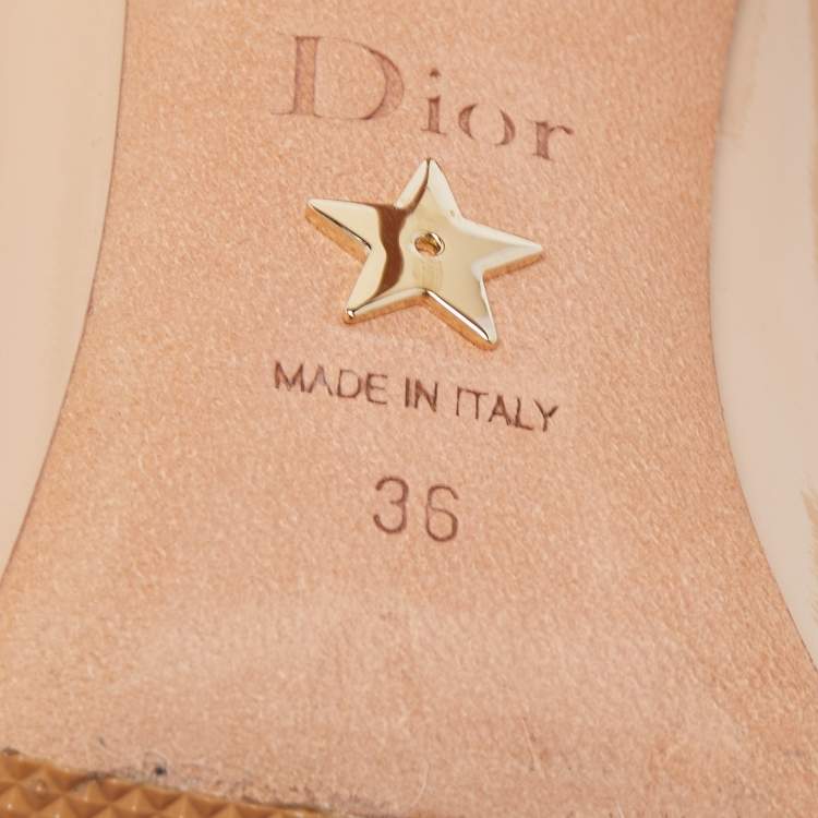 Pre Owned Dior Beige Patent Leather Pointed Toe Pumps Size 36