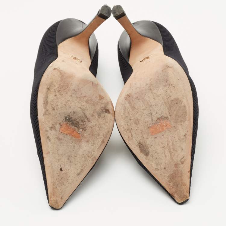 Pre Owned Dior Black Fabric J'adior Pointed Toe Pumps Size 39