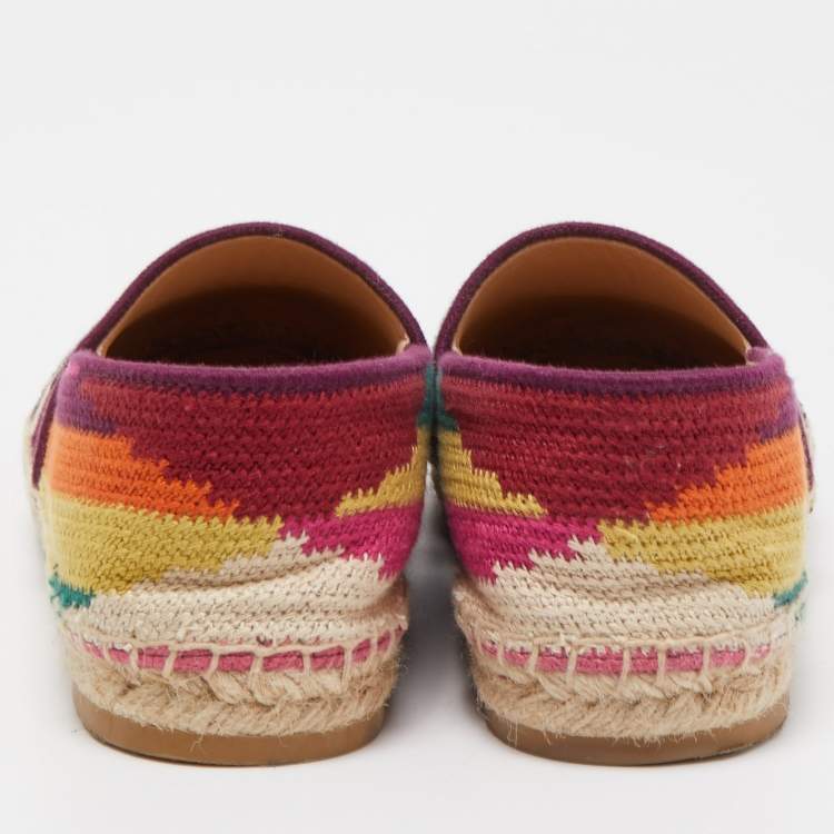 Pre Owned Dior Multicolor Canvas Granville Espradrille Flats Size 39.5