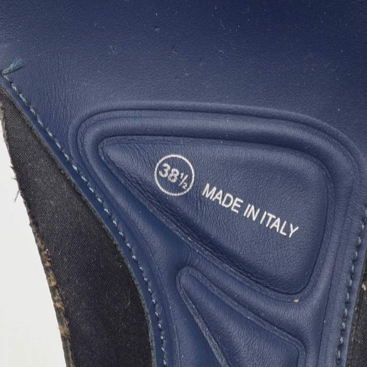 Pre Owned Dior Navy Blue Embellished Mesh Fusion Sneakers Size 38.5