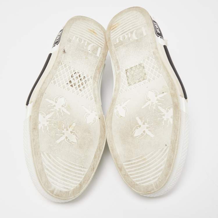 Pre Owned Dior White/Grey Oblique Mesh and Rubber B23 Low Top Sneakers Size 39