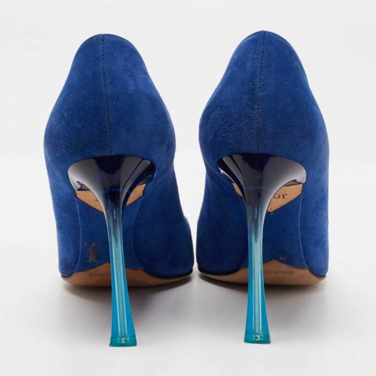 Pre Owned Dior Blue Suede Pointed Toe Pumps Size 35