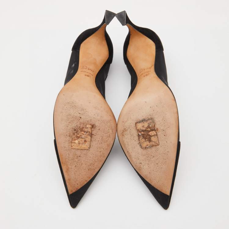 Pre Owned Dior Black Suede and Mesh Songe Pumps Size 38