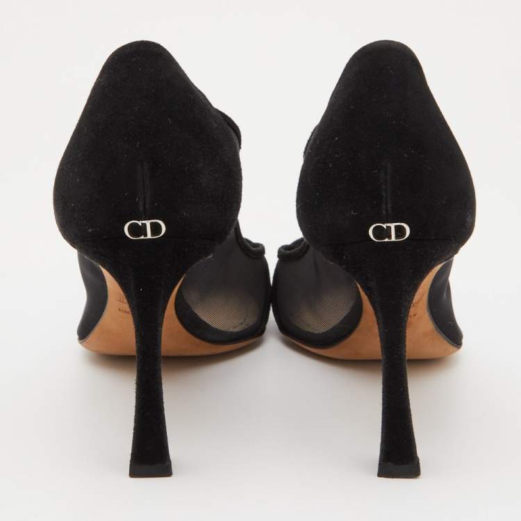 Pre Owned Dior Black Suede and Mesh Songe Pumps Size 38
