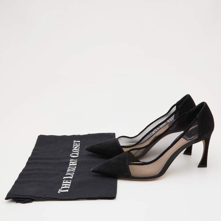 Pre Owned Dior Black Suede and Mesh Songe Pumps Size 38