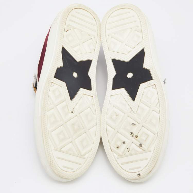 Pre Owned Dior Burgundy Velvet Walk'n'Dior Sneakers Size 38.5