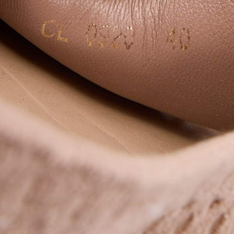 Pre Owned Dior Dusty Pink Mesh and Canvas Granville Espadrille Flats Size 40