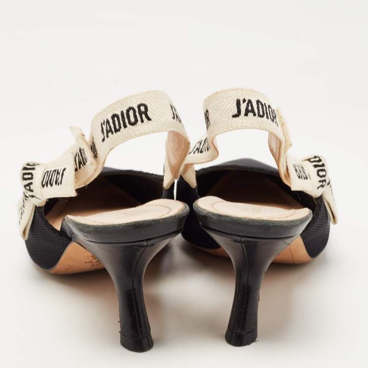 Pre Owned Dior Black Fabric  J'adior Slingback Pumps Size 36.5