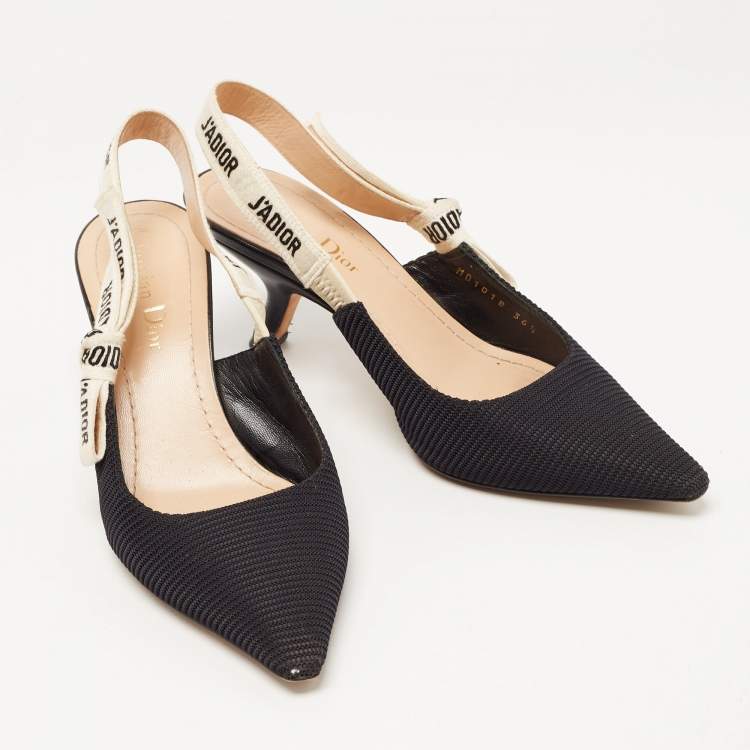 Pre Owned Dior Black Fabric  J'adior Slingback Pumps Size 36.5
