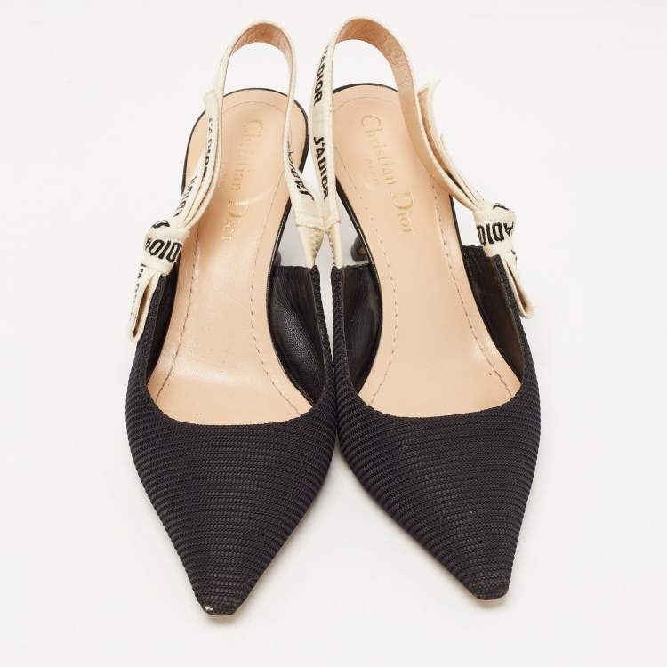 Pre Owned Dior Black Fabric  J'adior Slingback Pumps Size 36.5