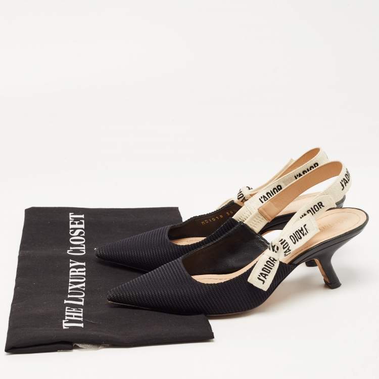 Pre Owned Dior Black Fabric  J'adior Slingback Pumps Size 36.5