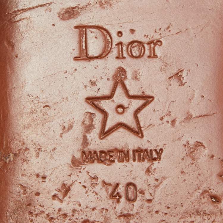Pre Owned Dior Brown Leather 30 Montaigne Flat Slide Size 40