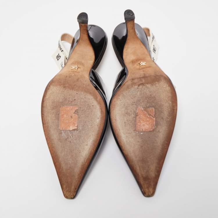 Pre Owned Dior Black Patent J'adior Slingback Pumps Size 39