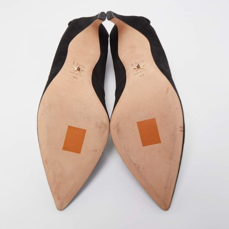 مملوكة مسبقًا Dior Black Suede D-Butterfly Pumps Size 40