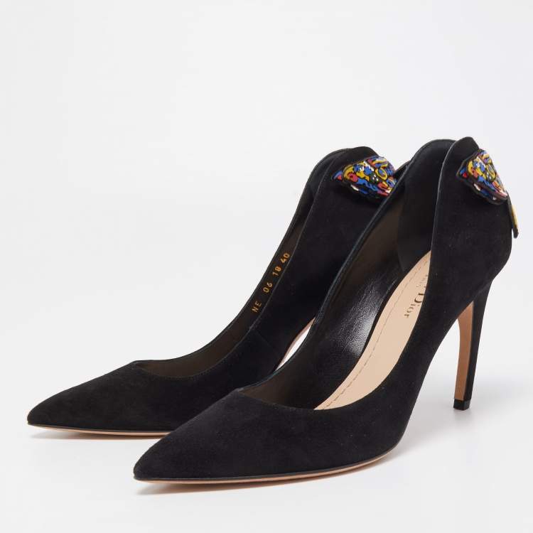 مملوكة مسبقًا Dior Black Suede D-Butterfly Pumps Size 40
