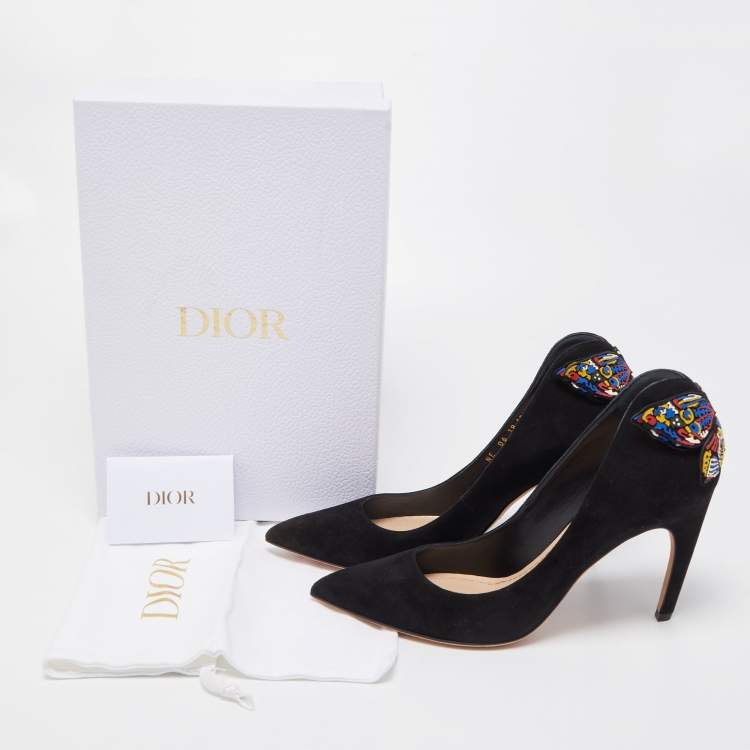مملوكة مسبقًا Dior Black Suede D-Butterfly Pumps Size 40