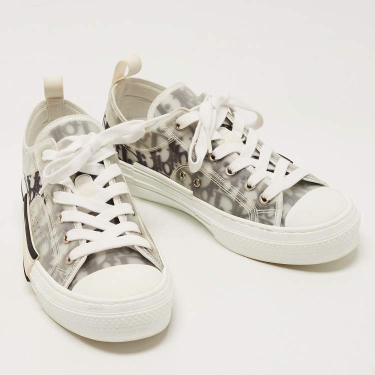 Pre Owned Dior Green/White PVC and Mesh B23 Sneakers Size 38