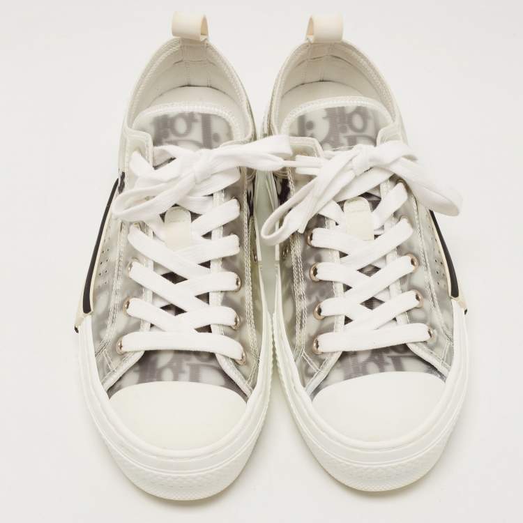 Pre Owned Dior Green/White PVC and Mesh B23 Sneakers Size 38