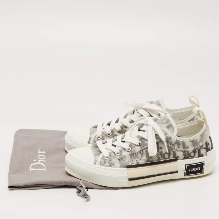 Pre Owned Dior Green/White PVC and Mesh B23 Sneakers Size 38