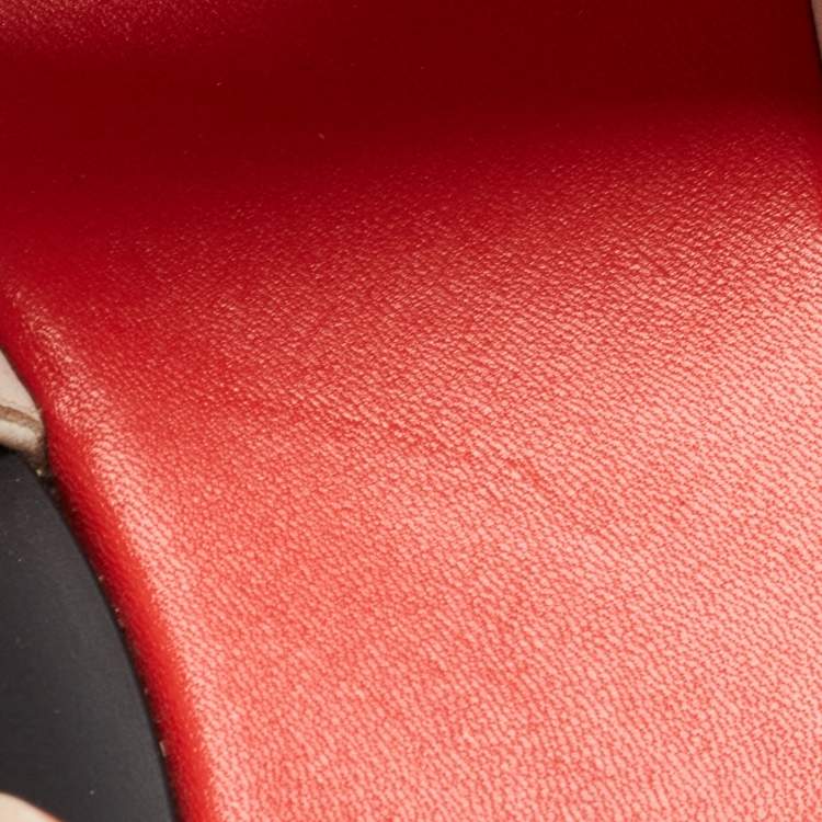 Pre Owned Dior Tricolor Leather Flat Slides Size 37