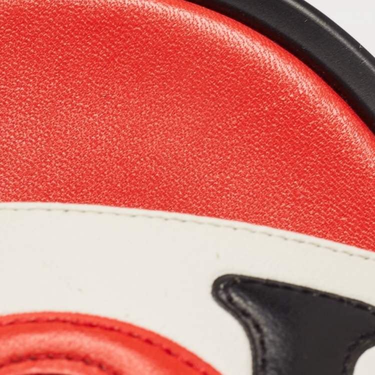 Pre Owned Dior Tricolor Leather Flat Slides Size 37