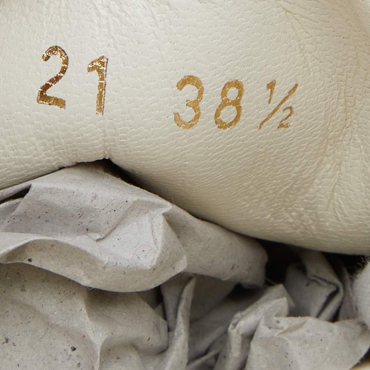 Pre Owned Dior White/Gold Oblique Canvas Walk'n'Dior Sneakers Size 38.5