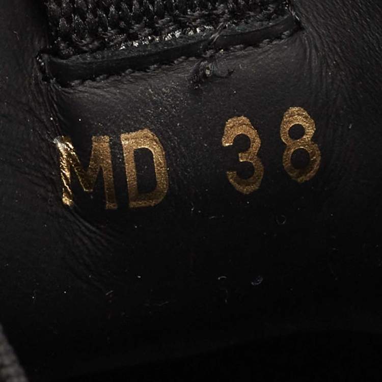 Pre Owned Dior Black Leather D-Racer Ankle Boots Size 38