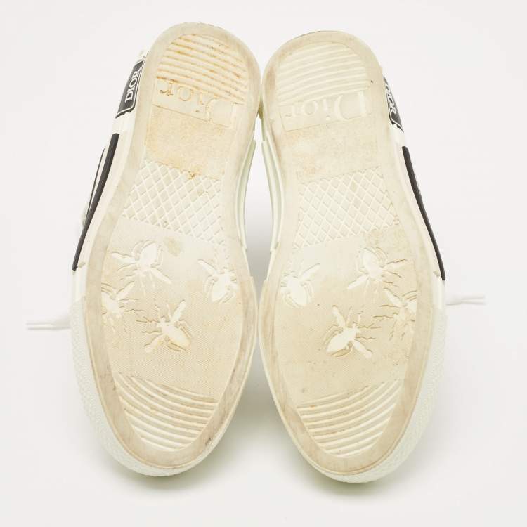 Pre Owned Dior Black/White Oblique Mesh B23 High Top Sneakers Size 36