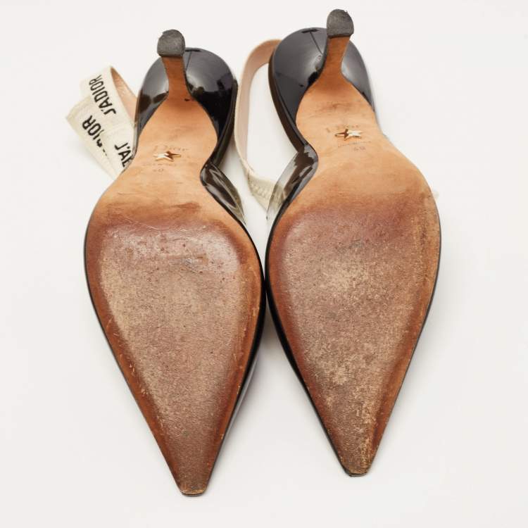 Pre Owned Dior Black Patent Leather J'adior Slingback Pumps Size 40