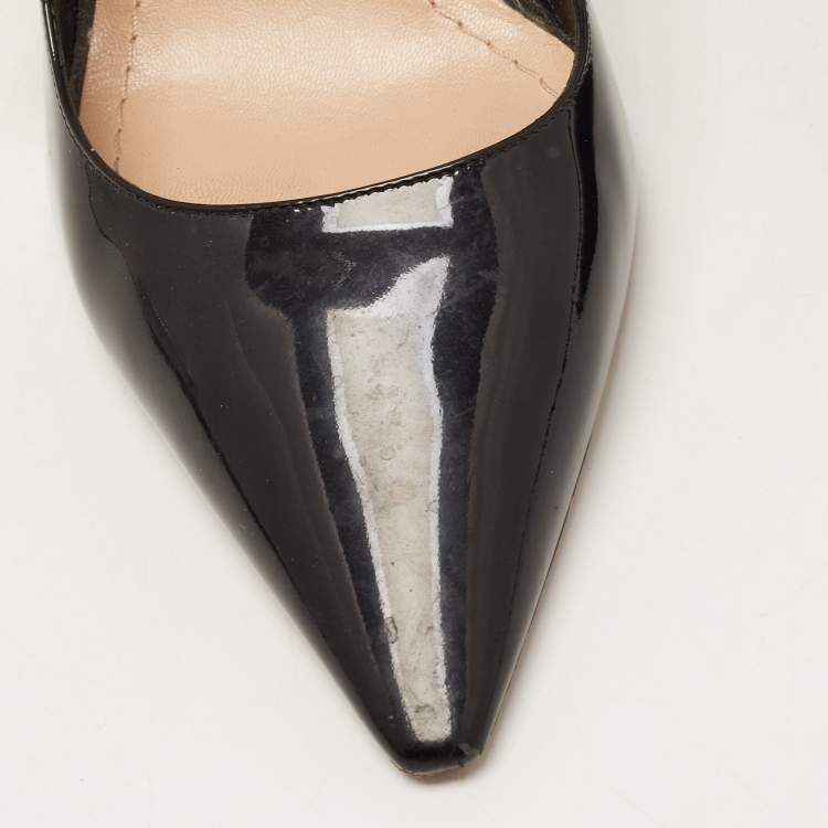 Pre Owned Dior Black Patent Leather J'adior Slingback Pumps Size 40
