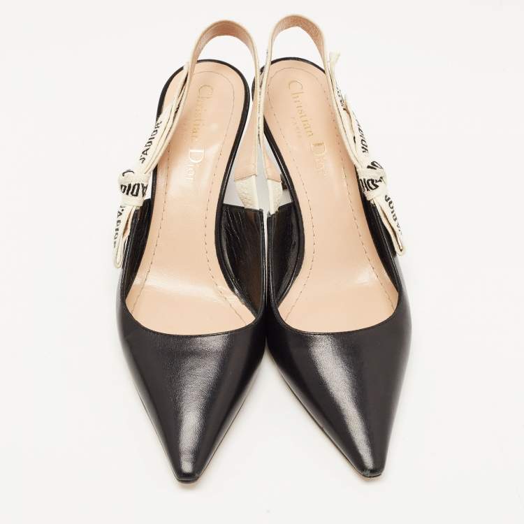 Pre Owned Dior Black Leather J'adior Slingback Pumps Size 37