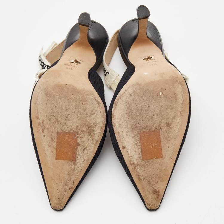 Pre Owned Dior Black Fabric J'adior Slingback Pumps Size 37.5
