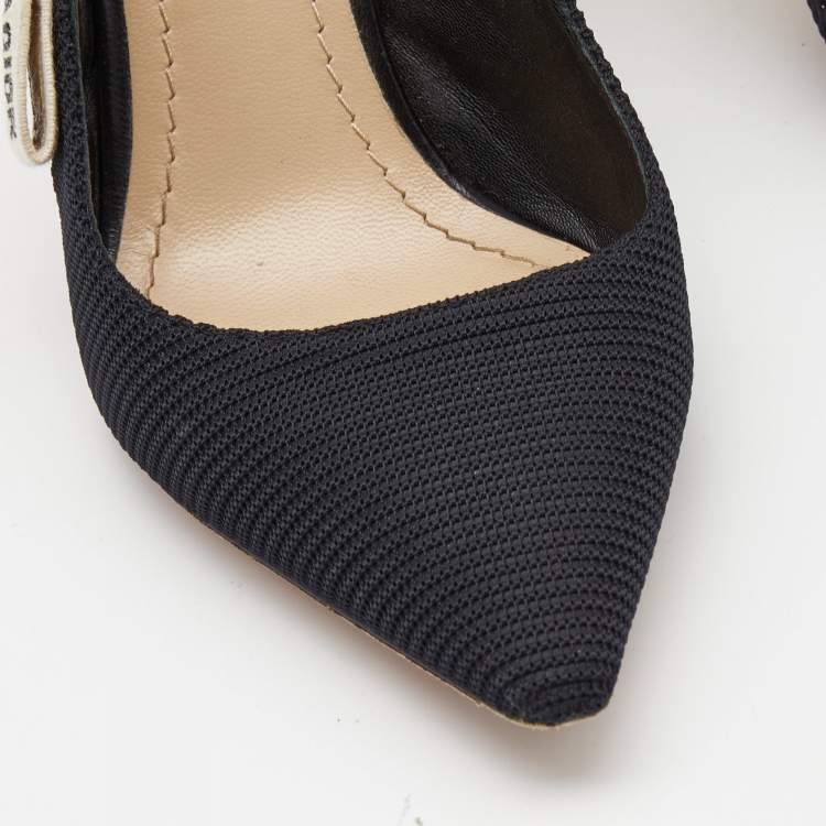Pre Owned Dior Black Fabric J'adior Slingback Pumps Size 37.5