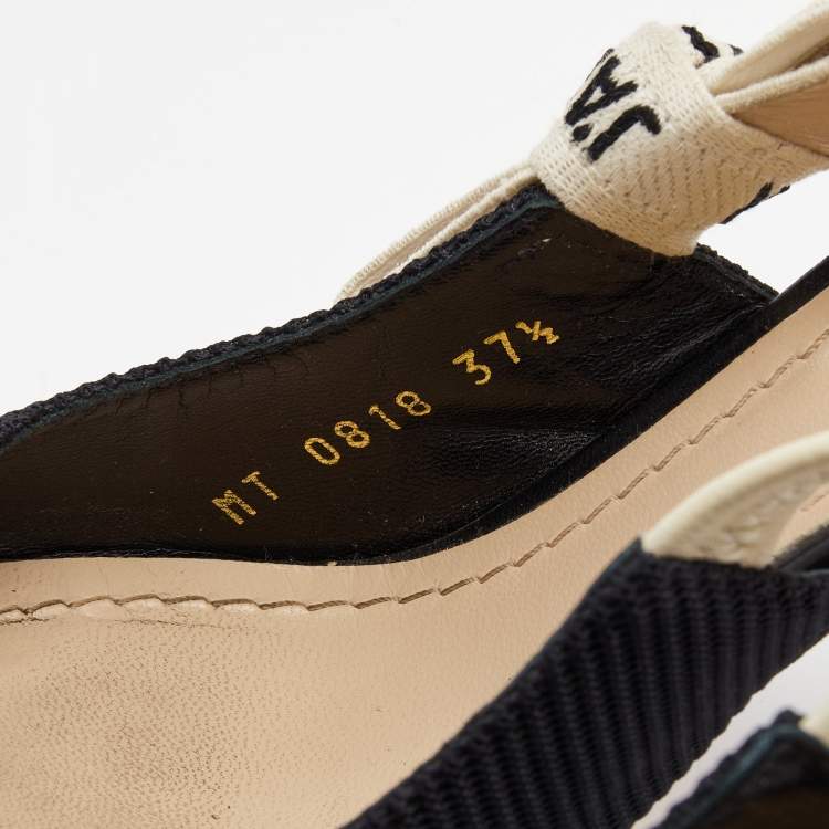 Pre Owned Dior Black Fabric J'adior Slingback Pumps Size 37.5