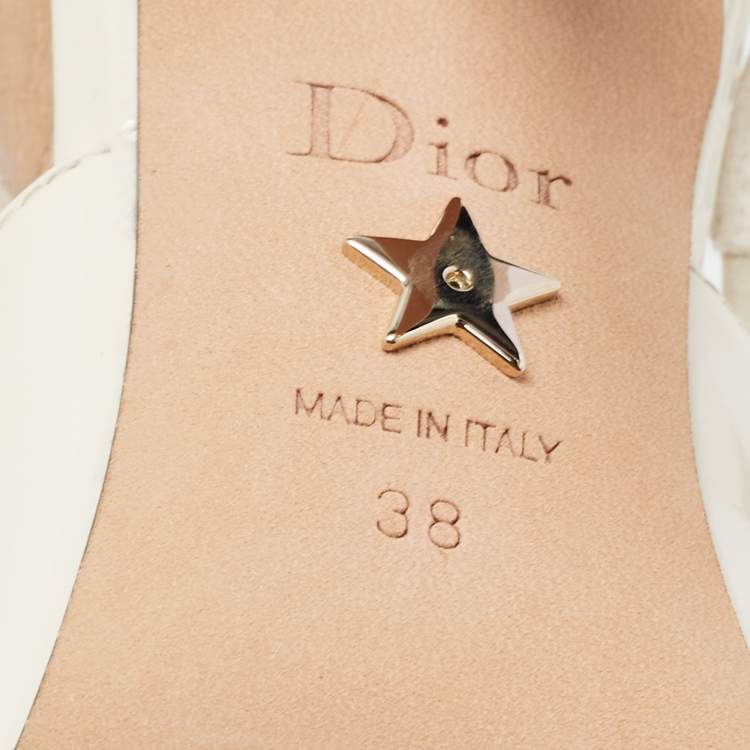 Pre Owned Dior White J'adior Slingback Pumps Size 38