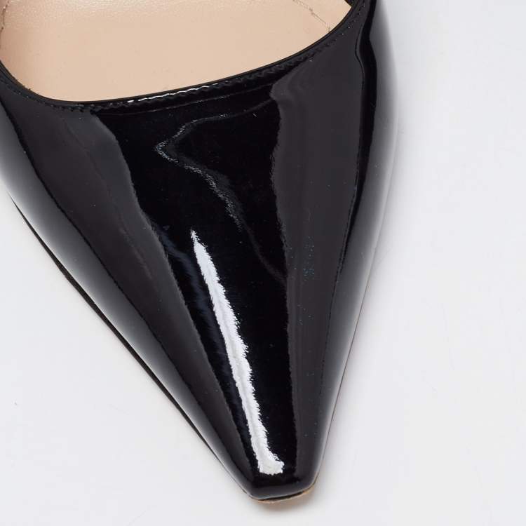 Pre Owned Dior Black Patent Leather J'adior Slingback Pumps Size 40