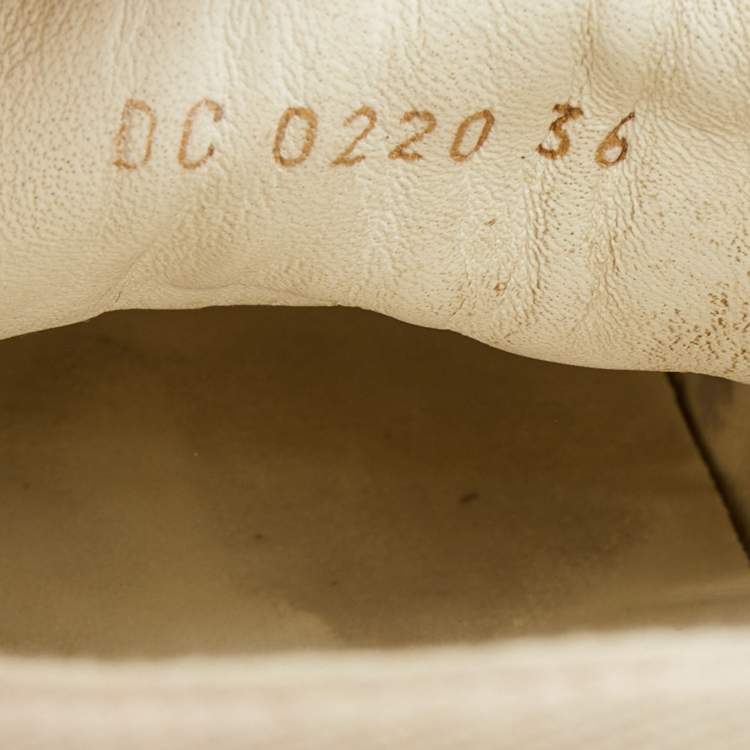 Pre Owned Dior White Embroidered Canvas Walk'n'Dior Sneakers Size 36