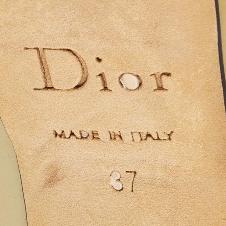 مملوكة مسبقًا Dior Olive Green Patent Leather Miss Dior Pumps Size 37