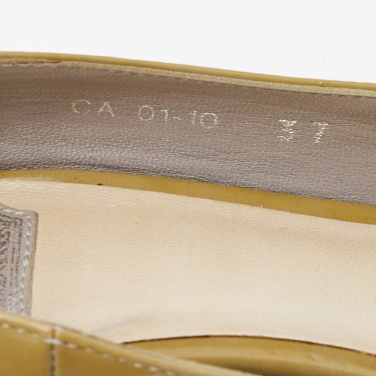 مملوكة مسبقًا Dior Olive Green Patent Leather Miss Dior Pumps Size 37