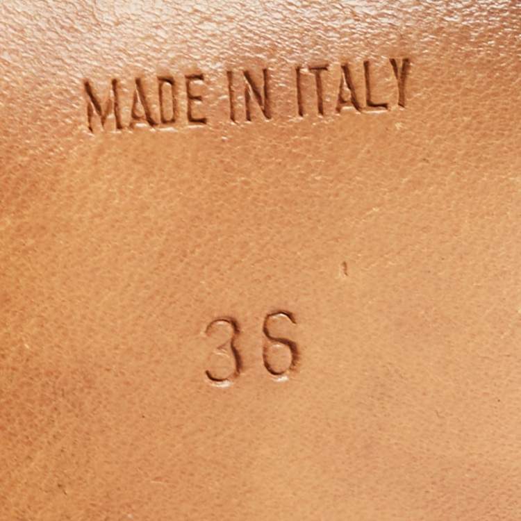 Pre Owned Dior Black Leather and Denim Pointed Toe Ankle Boots Size 36