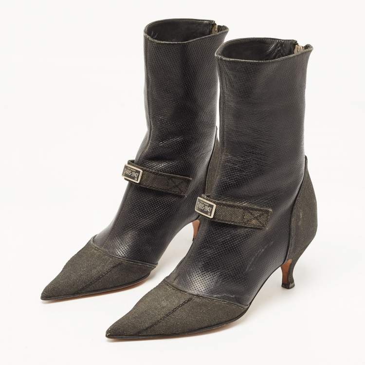 Dior Pointed Toe Leather Ankle Boots