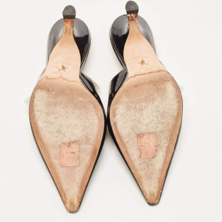 Pre Owned Dior Black Patent J'adior Slingback Pumps Size 39