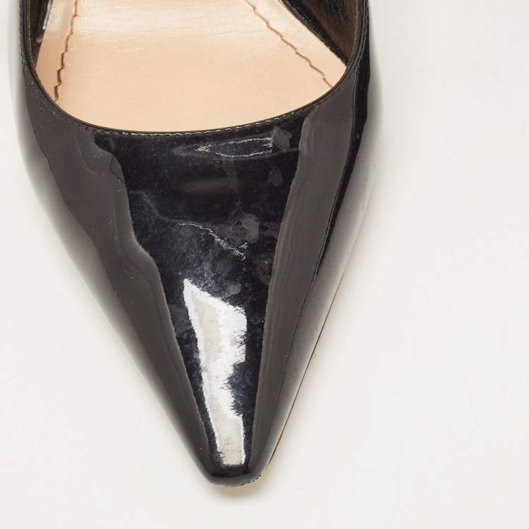 Pre Owned Dior Black Patent J'adior Slingback Pumps Size 39