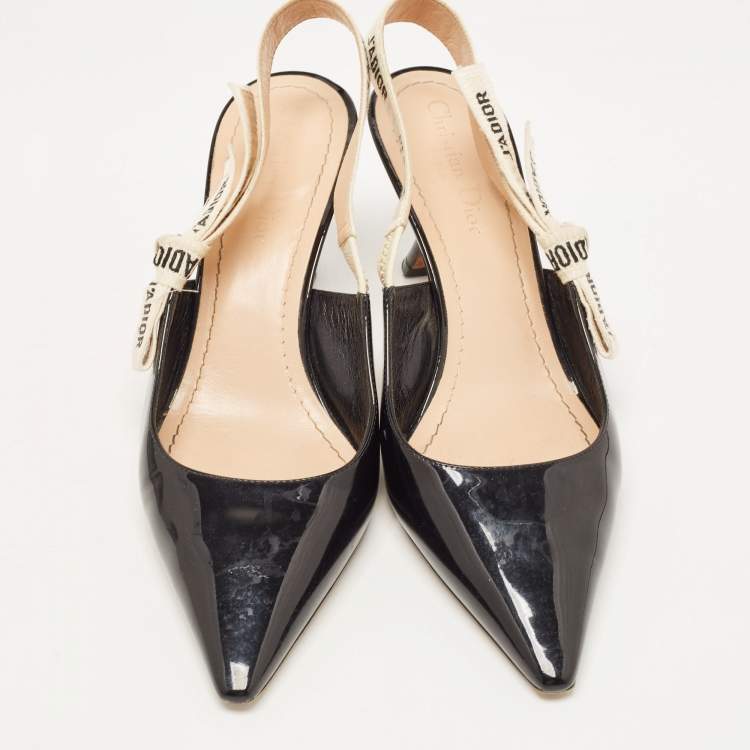 Pre Owned Dior Black Patent J'adior Slingback Pumps Size 39