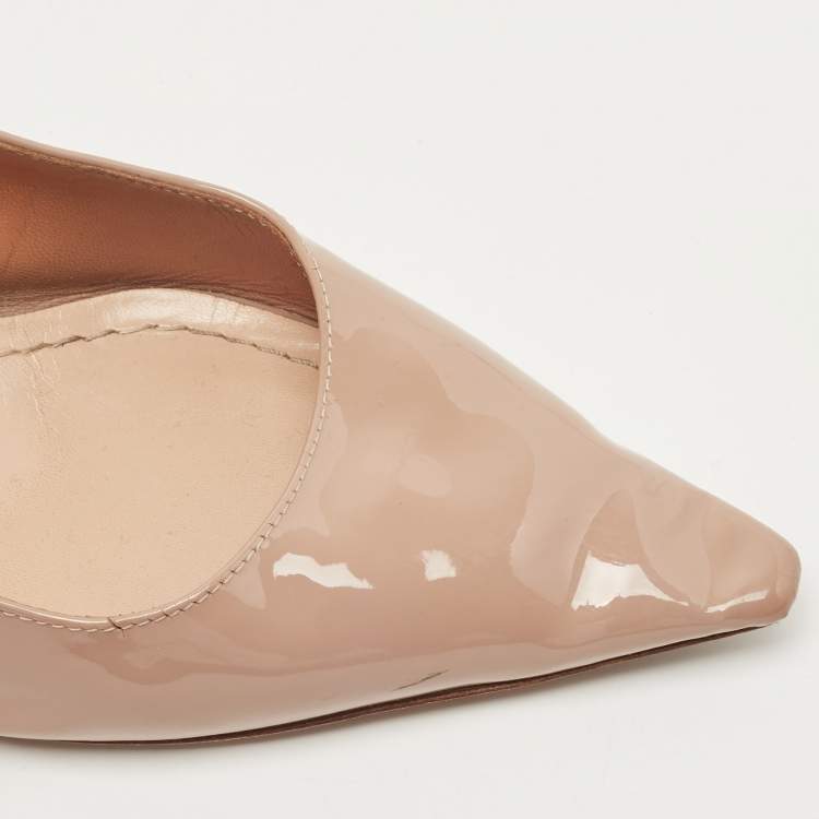 Pre Owned Dior Dusty Pink Patent Leather Sweet-D Slingback Pumps Size 37