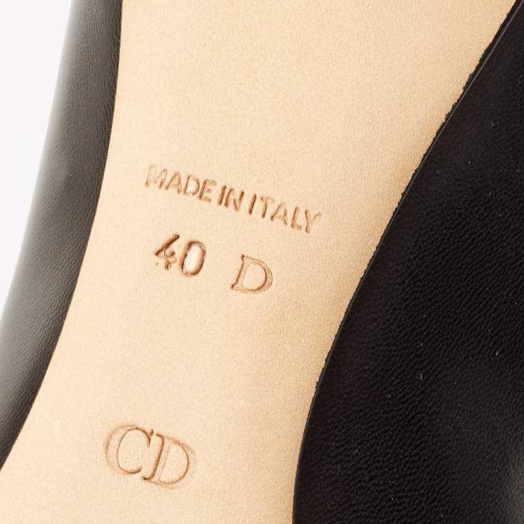 Pre Owned Dior Black Leather Pointed Toe Pumps Size 40