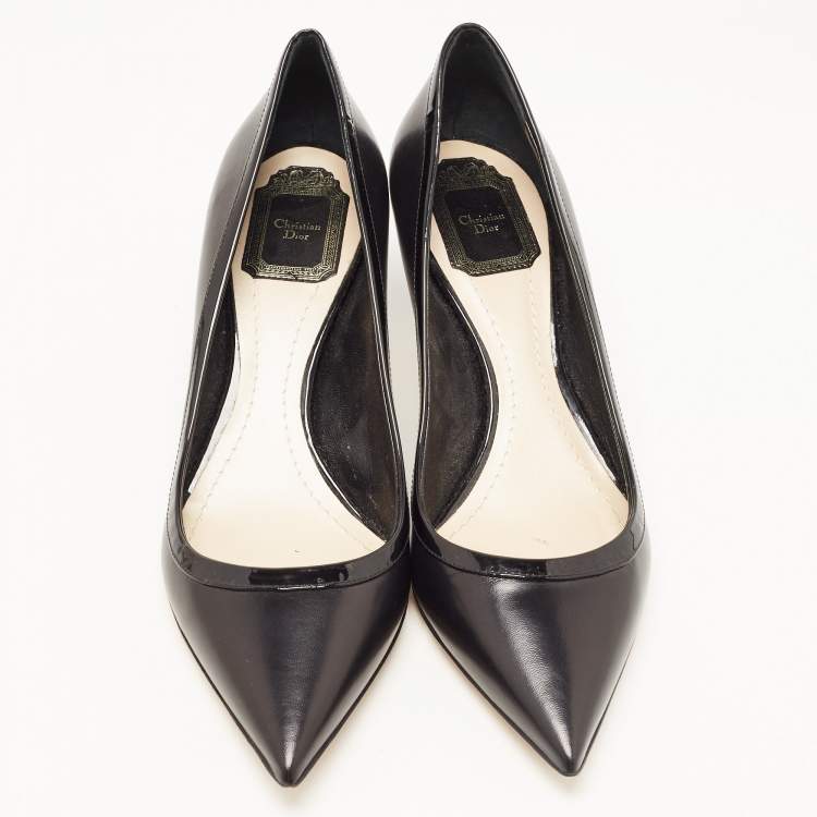 Pre Owned Dior Black Leather Pointed Toe Pumps Size 40
