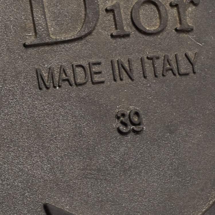 Pre Owned Dior Black Rubber Faux Pearl Diorevolution Flat Slides Size 39