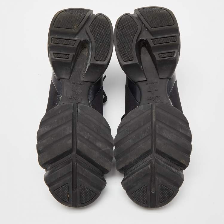 Pre Owned Dior Black Neoprene and Leather D-Connect Sneakers Size 38.5